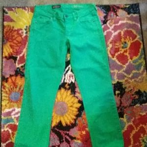 J Crew green Matchstick skinny jeans